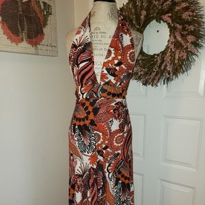 H & M LONG HALTER DRESS